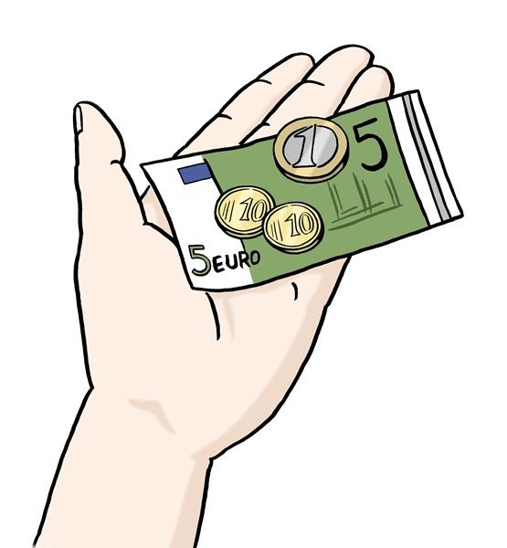 Hand mit Geldschein