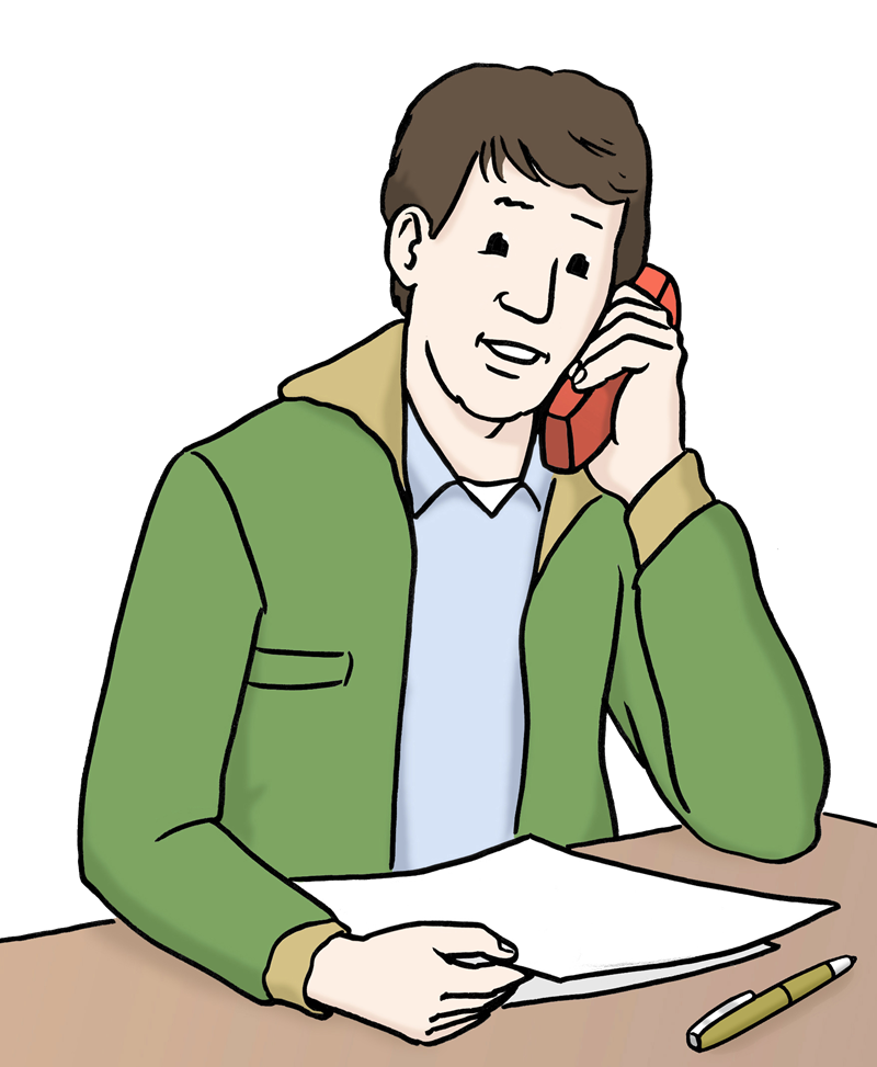 Mann am Telefon