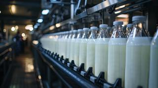 Milch in Glasflaschen 